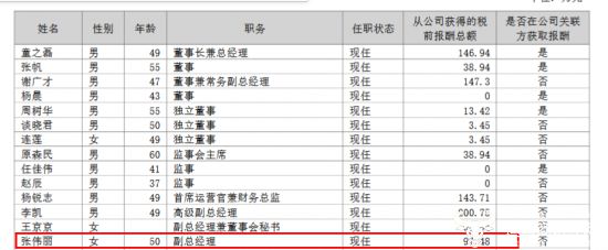 九游娱乐：中文副总张伟丽曾出国留学去年薪酬9748万同比降薪了20多万(图2)