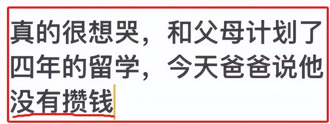 九游娱乐：女大学生计划了4年的留学准备出国读研因爸爸没攒钱而泡汤(图3)