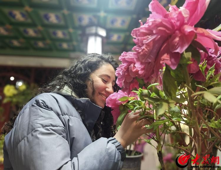 九游娱乐平台：逛庙会赏花灯外国留学生欢乐闹元宵_牡丹区_大众网(图3)
